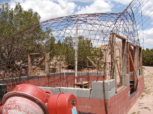 Bath house in progress. Notice parabola.