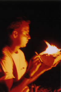 Making a bowl with fire.